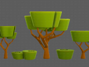 Trees Cartoon V57 3D Model