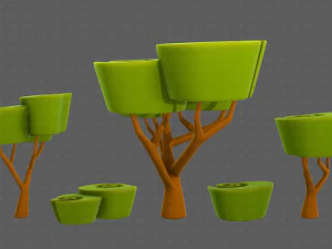 Trees Cartoon V57 3D Model