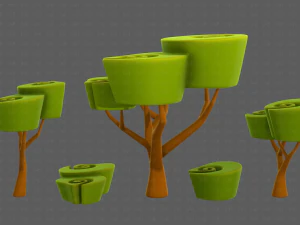 Trees Cartoon V57 3D Model