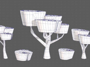 Trees Cartoon V57 3D Model
