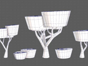 Trees Cartoon V57 3D Model