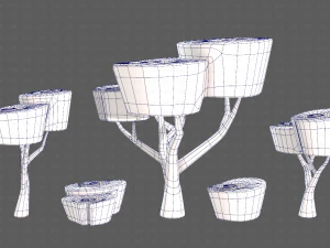 Trees Cartoon V57 3D Model