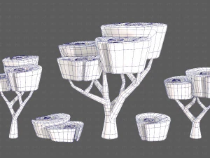 Trees Cartoon V57 3D Model