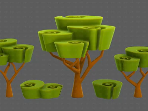 Trees Cartoon V57 3D Model