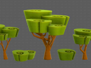 Trees Cartoon V57 3D Model
