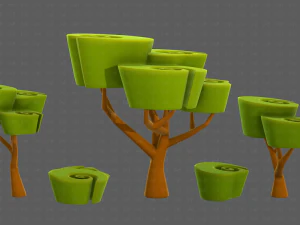 Trees Cartoon V57 3D Model