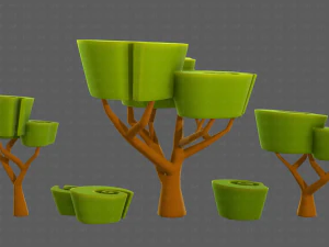 Trees Cartoon V57 3D Model