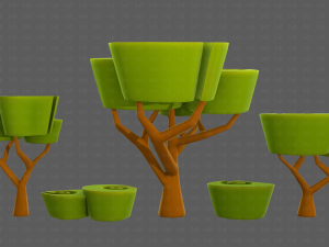 Trees Cartoon V57 Model 3D