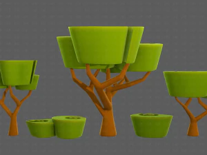 Trees Cartoon V57 3D Model