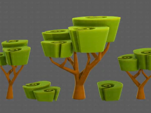 Trees Cartoon V57 3D Model