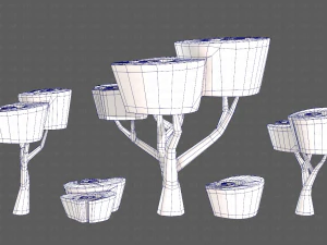 Trees Cartoon V57 3D Model