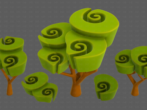Trees Cartoon V57 Model 3D
