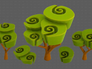 Trees Cartoon V57 3D Model