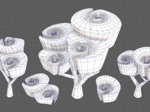 Trees Cartoon V57 3D Model