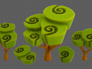Trees Cartoon V57 Model 3D