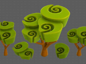 Trees Cartoon V57 3D Model