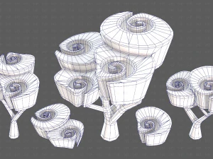 Trees Cartoon V57 3D Model