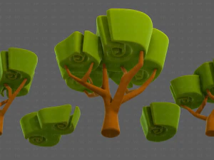 Trees Cartoon V57 3D Model