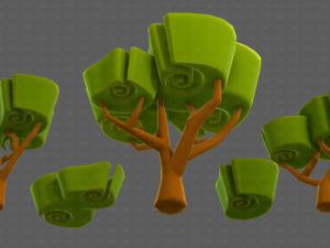 Trees Cartoon V57 Model 3D