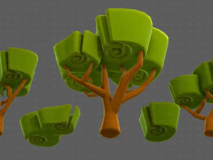 Trees Cartoon V57 3D Model