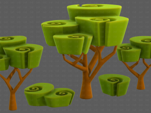 Trees Cartoon V57 Model 3D