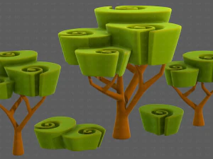Trees Cartoon V57 3D Model