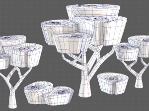 Trees Cartoon V57 3D Model