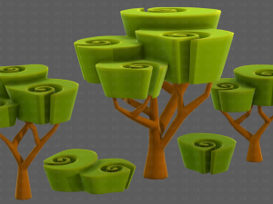 Trees Cartoon V57 Model 3D