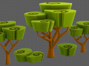 Trees Cartoon V57 3D Model