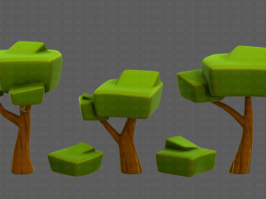 Trees Cartoon V58 3D-Modell