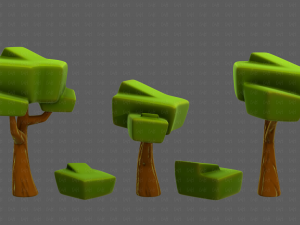 Trees Cartoon V58 3D-Modell