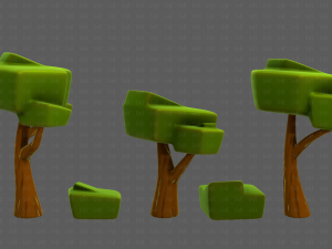 Trees Cartoon V58 3D-Modell