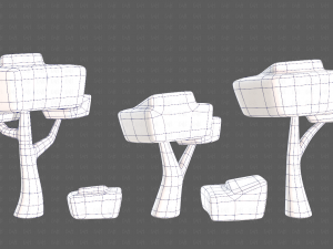 Trees Cartoon V58 3D-Modell