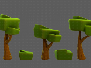 Trees Cartoon V58 3D-Modell