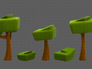 Trees Cartoon V58 3D-Modell