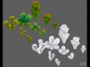 Trees Cartoon V59 3D 모델