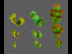 B&auml;ume Cartoon V59 3D Modell