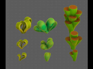 B&auml;ume Cartoon V59 3D Modell