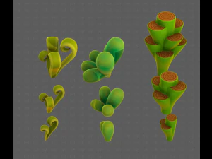 B&auml;ume Cartoon V59 3D Modell