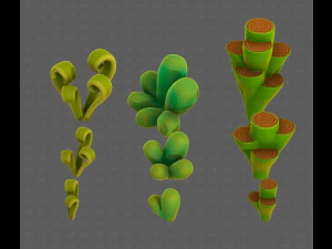 B&auml;ume Cartoon V59 3D Modell