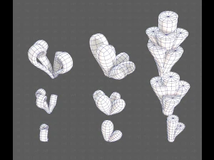 B&auml;ume Cartoon V59 3D Modell