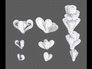 B&auml;ume Cartoon V59 3D Modell