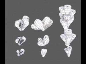 B&auml;ume Cartoon V59 3D Modell