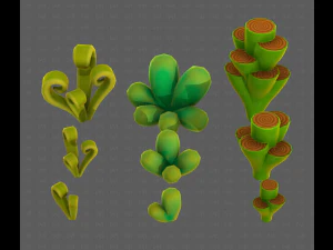 B&auml;ume Cartoon V59 3D Modell