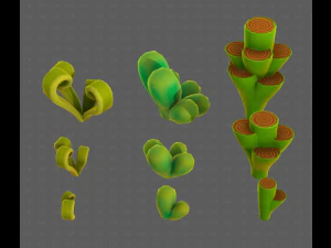 B&auml;ume Cartoon V59 3D Modell