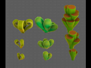 B&auml;ume Cartoon V59 3D Modell