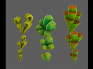 B&auml;ume Cartoon V59 3D Modell