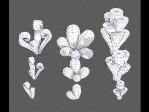 B&auml;ume Cartoon V59 3D Modell