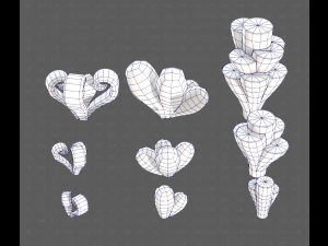 B&auml;ume Cartoon V59 3D Modell