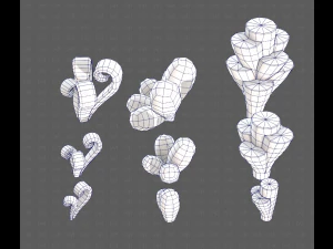 B&auml;ume Cartoon V59 3D Modell